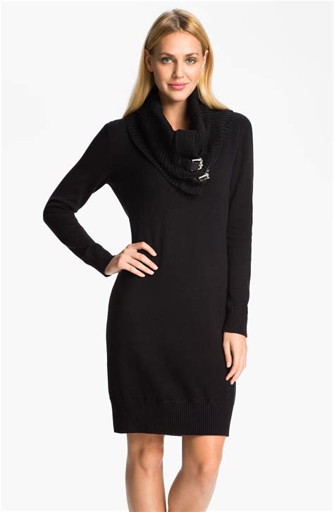 michael kors buckle cowl sweater dress|Dresses .